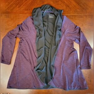 18/20 Livi Lane Bryant Black & Purple Drape Front Athletic Jacket Thumb holes
